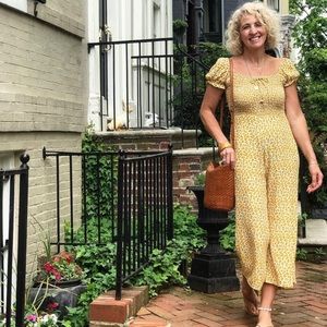 Anthropologie Faithfull the Brand Lazlo Smocked Jumpsuit